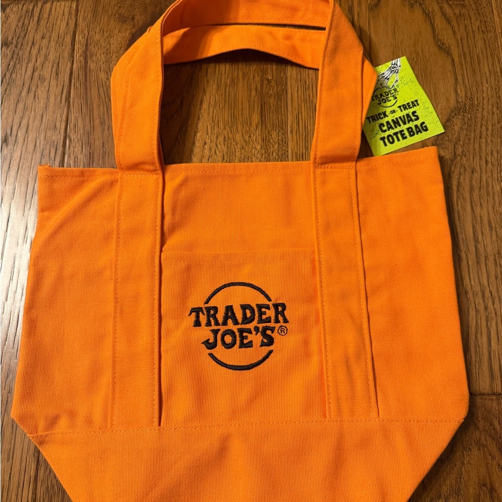 Trader Joe's Orange Canvas Tote Bag